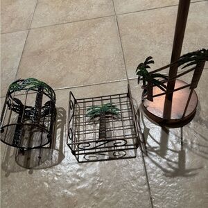 Palm Tree Metal Kitchen Decor Set